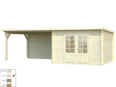 Gartenhaus Blockbohlenhaus Ella 8,7+10,0 m² 28 mm transparent tauchimprägniert Produktbild #6