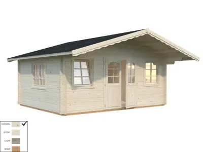 Gartenhaus Blockbohlenhaus Helena 15,1 m² 70 mm naturbelassen Produktbild #2