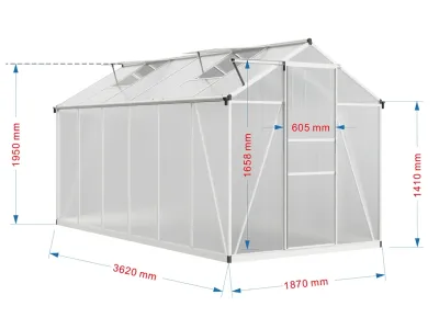 Gewächshaus Zeus Silber Hohlkammerplatte 4 mm Produktbild #3
