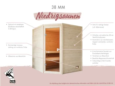 Karibu Massivholzsauna Sophie 3 Produktbild #9