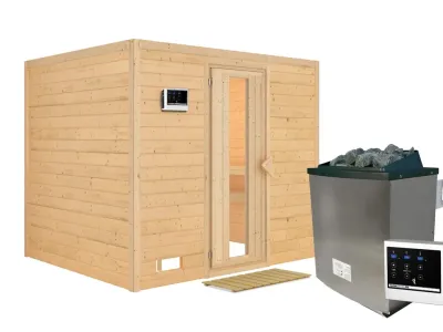 Massivholzsauna Sonara Holztür mit Isolierglas Produktbild #2