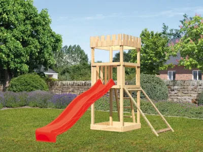 Spielturm Ritterburg Löwenherz SET naturbelassen Produktbild #1