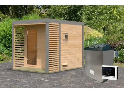 Saunahaus Ares 2 38 mm naturbelassen / graualuminium Produktbild #3