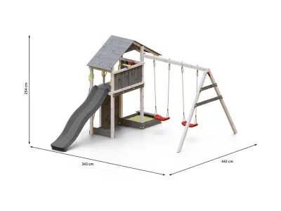 Spielturm Smart 2 grau-weiß inkl. Rutsche grau Produktbild #5