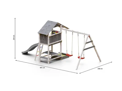 Spielturm Smart 1 grau/weiß inkl. Rutsche grau Produktbild #5