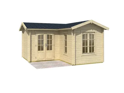 Gartenhaus Blockbohlenhaus Portsmouth 44 44 mm naturbelassen Produktbild #3