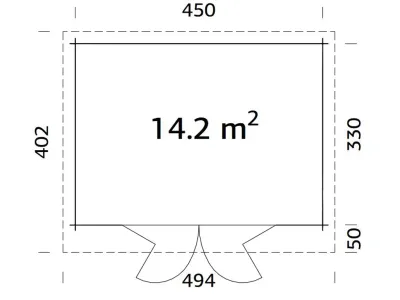 Gartenhaus Blockbohlenhaus Lea 14,2 m² 44 mm braun tauchimprägniert Produktbild #3