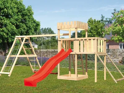 Spielturm Ritterburg Löwenherz SET naturbelassen Produktbild #1
