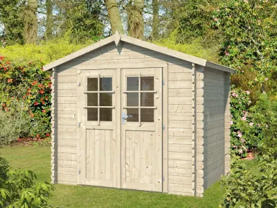 Gartenhaus Blockbohlenhaus CA2870 Los Angeles 28 mm naturbelassen Produktbild #2