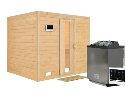 Massivholzsauna Sonara Holztür mit Isolierglas Produktbild #2