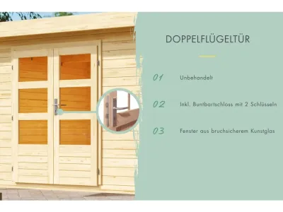Gartenhaus Multifunktionshaus Pultdach 28 mm Produktbild #4