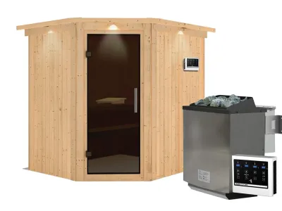 Sauna Systemsauna Siirin mit Dachkranz, inkl. 9 kW Bio-Ofen mit externer Steuerung Produktbild #10