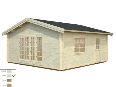 Gartenhaus Blockbohlenhaus Irene 27,7 m² 70 mm transparent tauchimprägniert Produktbild #2
