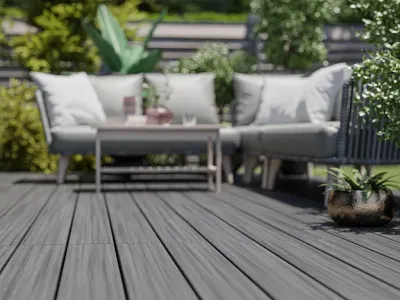 Terrassendiele WPC grau Holzoptik geprägte Oberfläche Produktbild #5