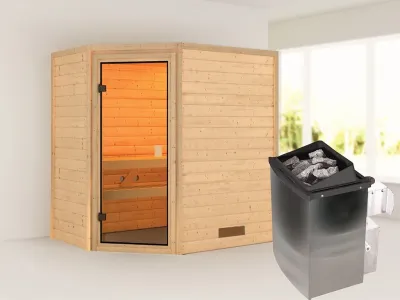 Sauna Massivholzsauna Jella, inkl. 9 kW Ofen mit integrierter Steuerung Produktbild #1