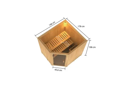 Sauna Systemsauna Bodo, inkl. 9 kW Ofen mit externer Steuerung Produktbild #1