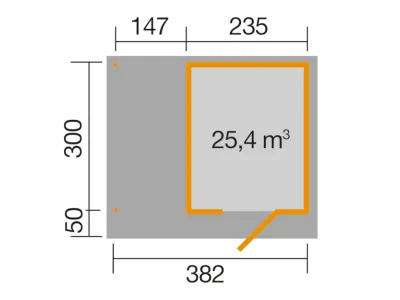 Gartenhaus Designhaus 172 A Gr. 2 28 mm grau inkl. Anbau 1,47 m Produktbild #3