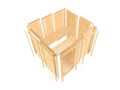 Elementsauna 68 mm Celine 3 SPARSET inkl. 6,8 kW Saunaofen Glow und ext. Steuerung Produktbild #5