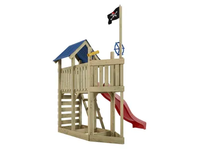 Spielturm Pirat Captain Snappy KDI inkl. Rutsche rot Produktbild #4