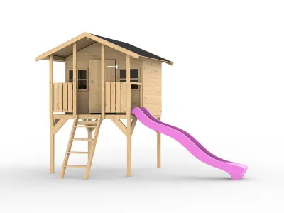 Stelzenhaus Toby inkl. Rutsche pink Produktbild #7