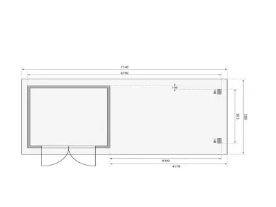 Gartenhaus Blockbohlenhaus SET Bastrup 5 28 mm naturbelassen, inkl. 4 m Anbaudach + Rückwand Produktbild #6
