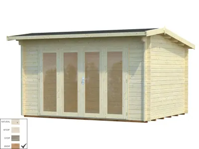 Gartenhaus Blockbohlenhaus Ines 11,1 m² 44 mm braun tauchimprägniert Produktbild #2