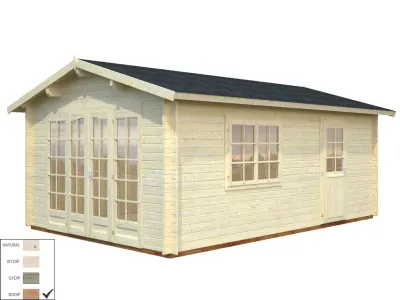 Gartenhaus Blockbohlenhaus Irene 19,0 m² 44 mm braun tauchimprägniert Produktbild #2