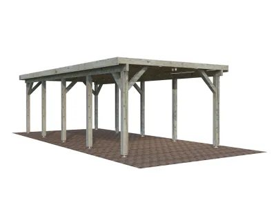 Carport Karl 23,1 m² grau tauchimprägniert Produktbild #1