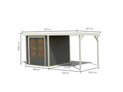Hybrid-Gartenhaus Jupiter B Set terragrau/weiß Produktbild #10