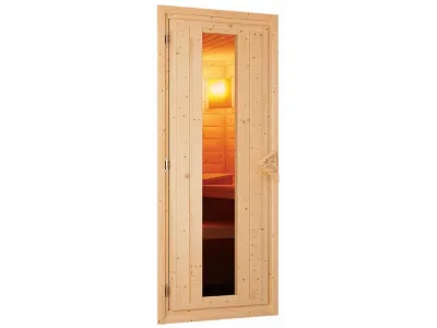 Sauna Systemsauna Nanja Energiespartür + Plug & Play Bio-Ofen mit externer Steuerung Produktbild #3