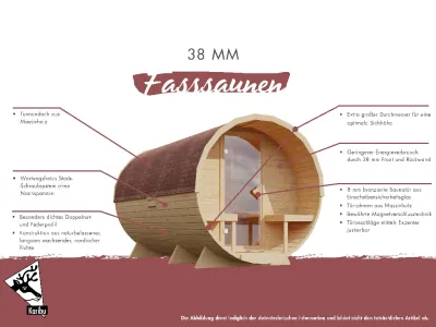 Fasssauna 3 naturbelassen Produktbild #8