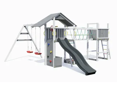 Spielturm Smart 4 Bridge grau/weiß inkl. Rutsche grau Produktbild #5