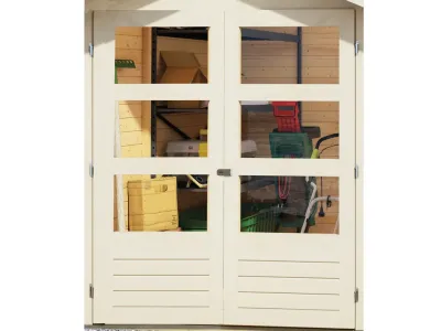 Gartenhaus SET Kerko 5 19 mm terragrau, inkl. 2,4 m Anbaudach Produktbild #4