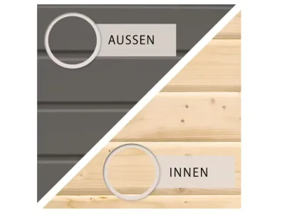 Gartenhaus-Set Askola 4, terragrau inkl. 2,4 m Anbaudach, Seiten- und Rückwand Produktbild #6