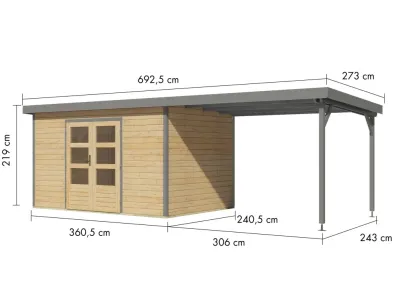 Gartenhaus Pluto 7 28 mm Produktbild #7