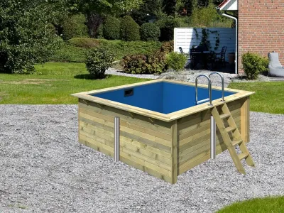 Massivholzpool Rechteck Pool 1 Sparset inkl. Filteranlage, Technikbox, Poolterrassen Produktbild #9