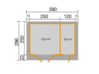 Gartenhaus Blockbohlenhaus 254 Gr. 2 28 mm naturbelassen Produktbild #3