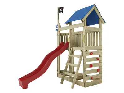 Spielturm Pirat Captain Snappy KDI inkl. Rutsche rot Produktbild #5
