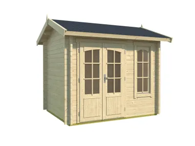 Gartenhaus Blockbohlenhaus Alex Mini 44 mm naturbelassen Produktbild #3
