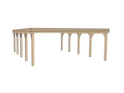 Carport Flachdach Doppelcarport 609 Gr. 2 Produktbild #2