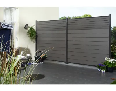 Sichtschutzzaun SYSTEM WPC Zaunfeld-Set Anthrazit Produktbild #3