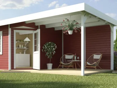 Gartenhaus Designhaus 213 B Gr. 1 28 mm schwedenrot Produktbild #4