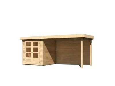 Gartenhaus SET Askola 2 19 mm naturbelassen, inkl. 2,8 m Anbaudach + Rückwand Produktbild #5