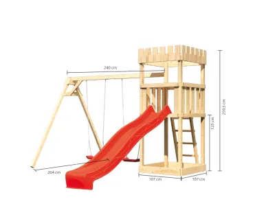 Spielturm Ritterburg Löwenherz SET naturbelassen Produktbild #3