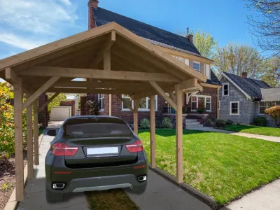 Carport Robert 11,7 m² braun tauchimprägniert Produktbild #1