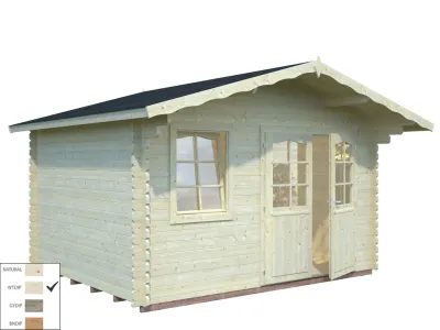 Gartenhaus Blockbohlenhaus Emma 10,4 m² 34 mm transparent tauchimprägniert Produktbild #2