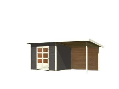Gartenhaus SET Northeim 3 - Terragrau, inkl. 3,3 m Anbaudach + Rückwand Produktbild #8