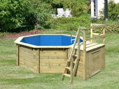 Pool Holzpool Modell 1 Variante B kdi mit 11,3 m³ Volumen mit Sonnenterrasse Produktbild #1
