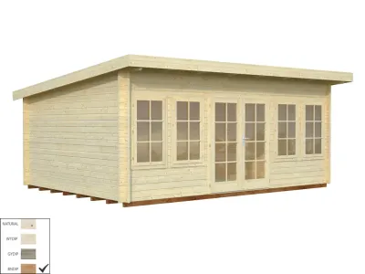 Gartenhaus Blockbohlenhaus Lisa 19,4 m² 44 mm braun tauchimprägniert Produktbild #2
