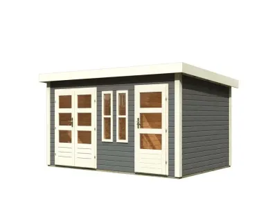 Gartenhaus Zweiraumhaus Schönbuch 2 38 mm terragrau Produktbild #3